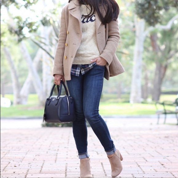 J. Crew Stadium Cloth Majesty Peacoat